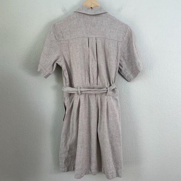 Banana Republic Womens 4 Linen Cotton Utility Dress Button Up Short Sleeve - Picture 11 of 13